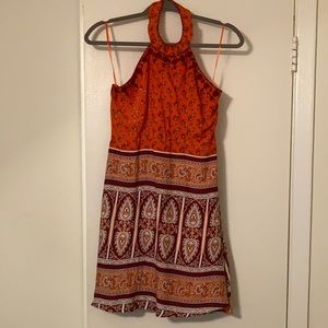 Embroidered Halter Dress